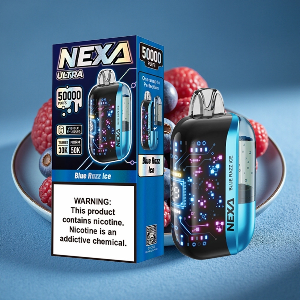 NEXA Ultra 50000 Puffs Disposable Vape Dâu Xanh Lạnh với màn hình 3D cong