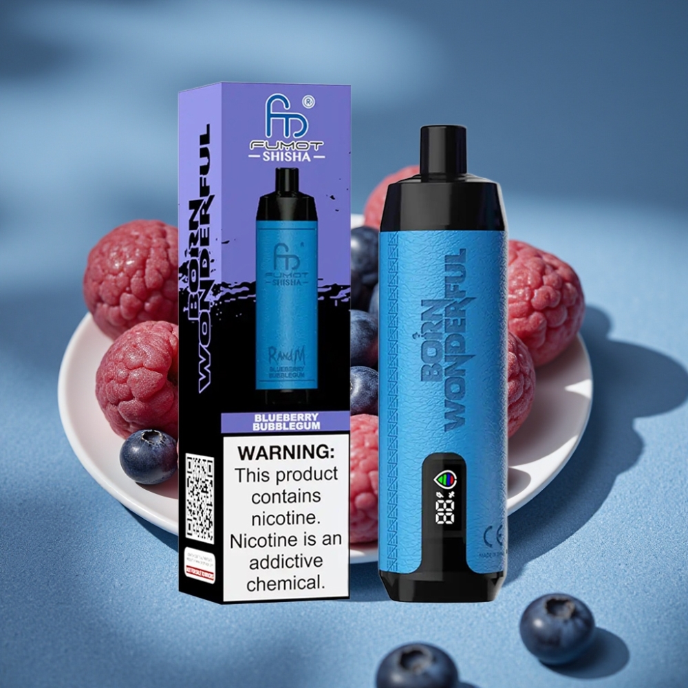 RandM Fumot Shisha 10000 Puffs Disposable Vape Việt Quất Kẹo Bong Bóng với Pin 850mAh