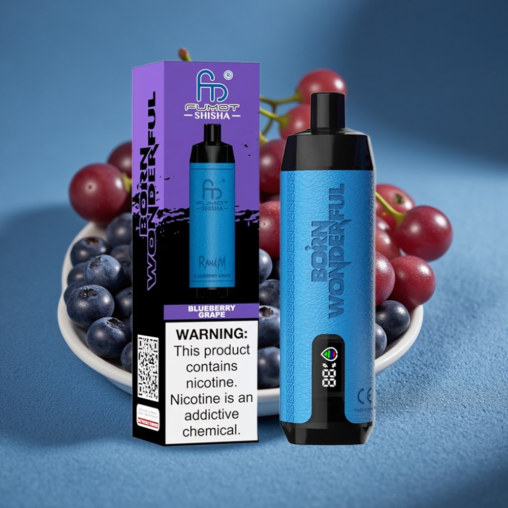 RandM Fumot Shisha 10000 Puffs Disposable Vape Việt Quất Nho Blueberry Grape 18ml