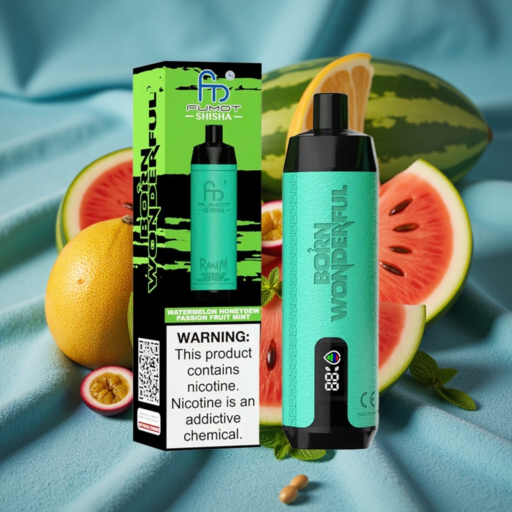 RandM Fumot Shisha 10000 Puffs Tinh Dầu Điện Tử Dưa Hấu Dưa Lưới Chanh Leo Bạc Hà