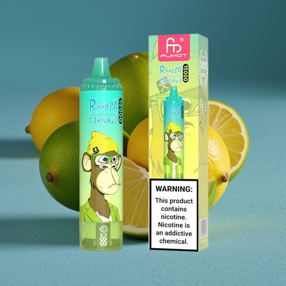 RandM Fumot Tornado 15000 Puffs Tinh Dầu Chanh Vàng Disposable Vape