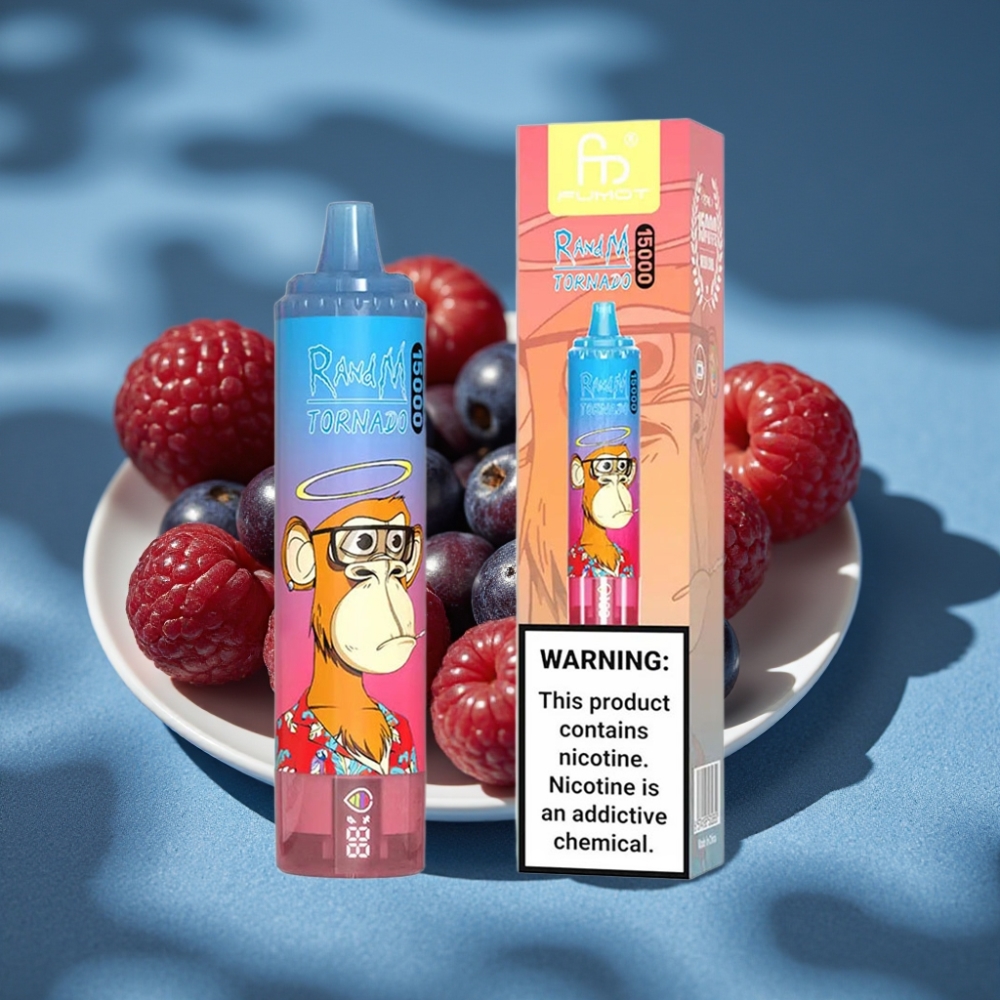 RandM Fumot Tornado 15000 Puffs Điện Tử Vape Mâm Xôi Xanh Anh Đào