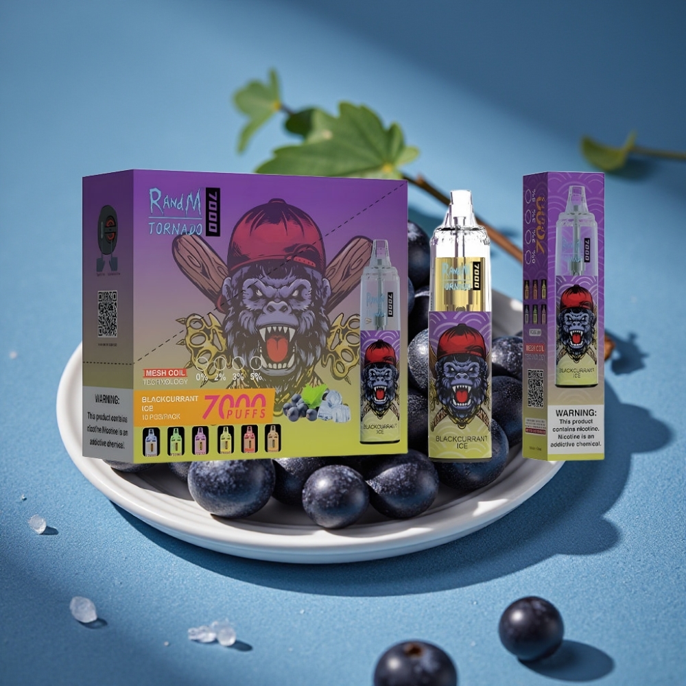 RandM Fumot Tornado 7000 Puffs Disposable Vape Quả Phúc Bồn Tử Đá