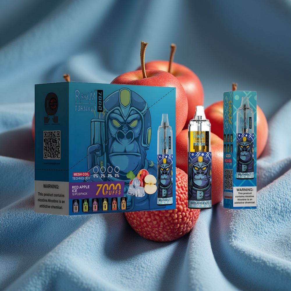 RandM Fumot Tornado 7000 Puffs Disposable Vape Táo Đỏ Lạnh