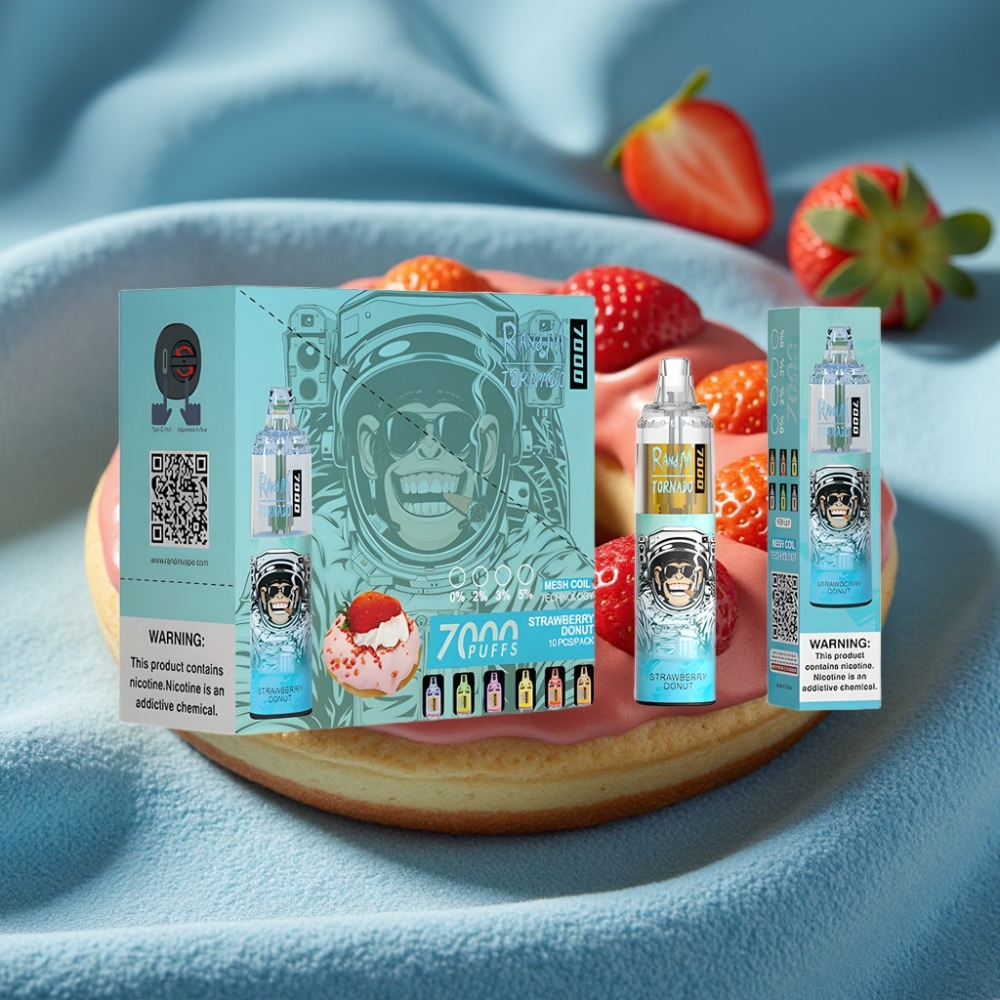 RandM Fumot Tornado 7000 Puffs Túi Xách Dâu Donut Disposable Vape