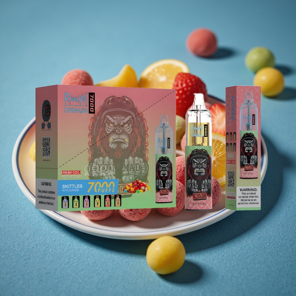 RandM Fumot Tornado 7000 Puffs Túi Xách Disposable Vape Kẹo Dẻo & Fumot Tornado 7000 Disposable Vape 14ML