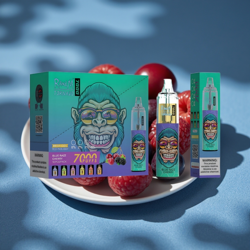 RandM Fumot Tornado 7000 Puffs Tinh Dầu 14ML Điện Tử Hương Anh Đào Xanh Dương