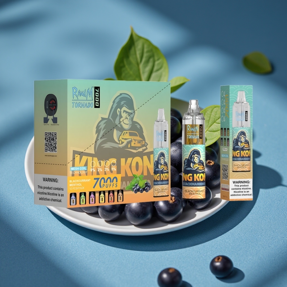 RandM Fumot Tornado 7000 Puffs Đen Nho Bạc Hà Disposable Vape