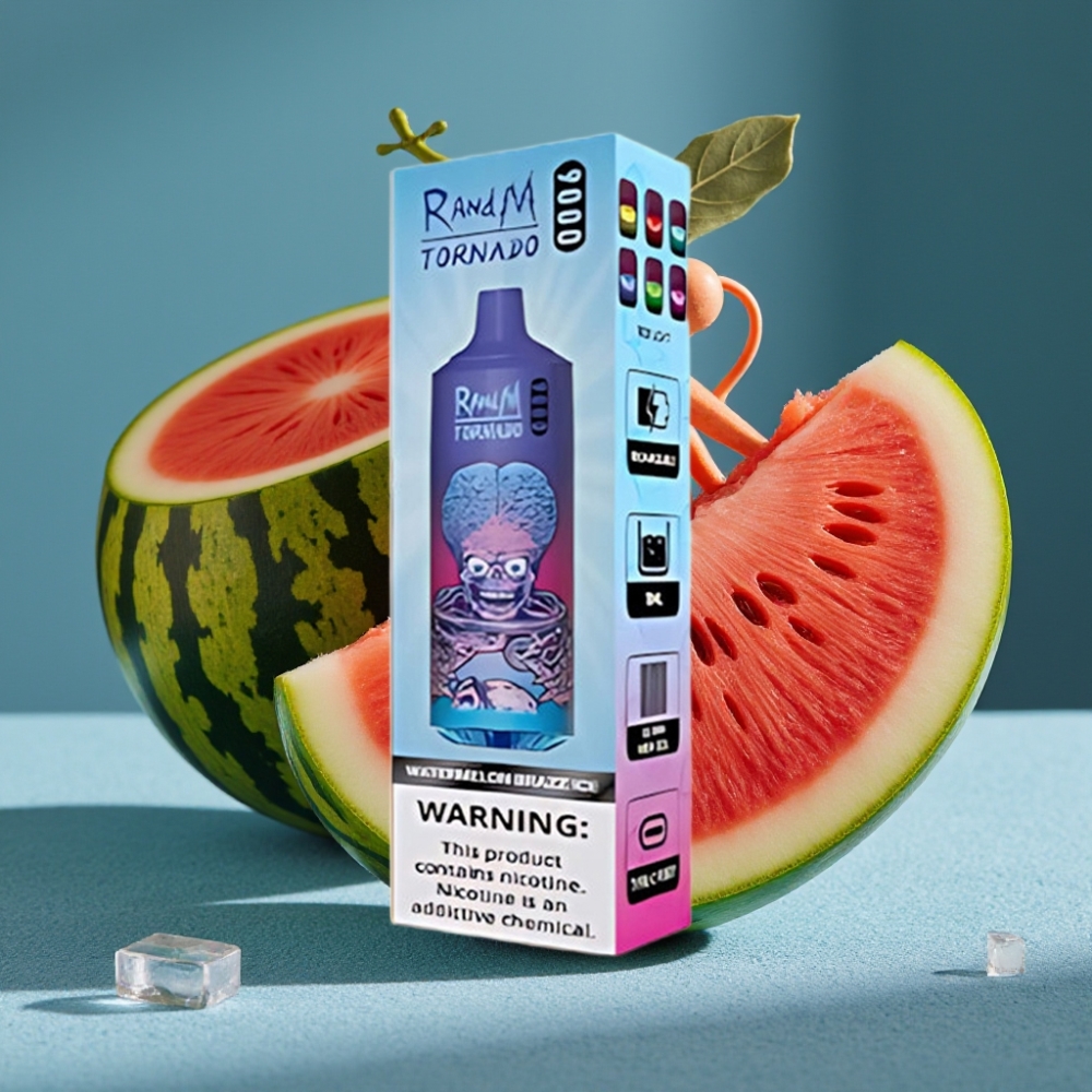 RandM Fumot Tornado 9000 Puffs Disposable Vape Dưa Hấu Brazz Đá