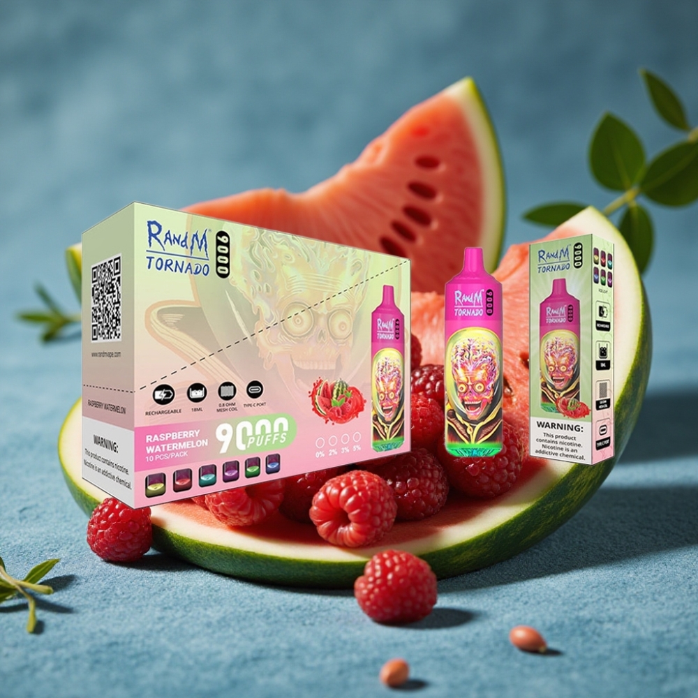 RandM Fumot Tornado 9000 Puffs Mâm Xôi Dưa Hấu RandM Tornado 9000 Puffs Pin 850 mAh