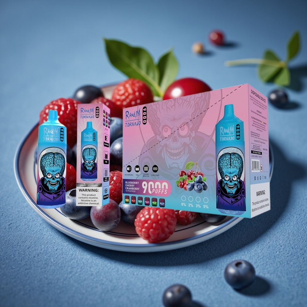 RandM Fumot Tornado 9000 Puffs Tinh Dầu Việt Quất Cherry Nam Việt Quất
