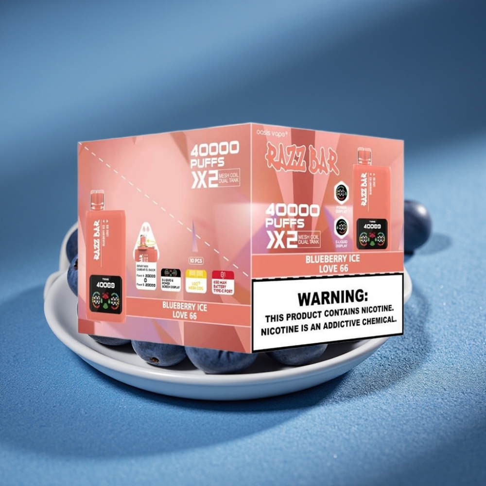 Razz Bar 40000 Puffs Disposable Vape VIỆT QUẤT ĐÁ & LOVE 66 Màn Hình Điện