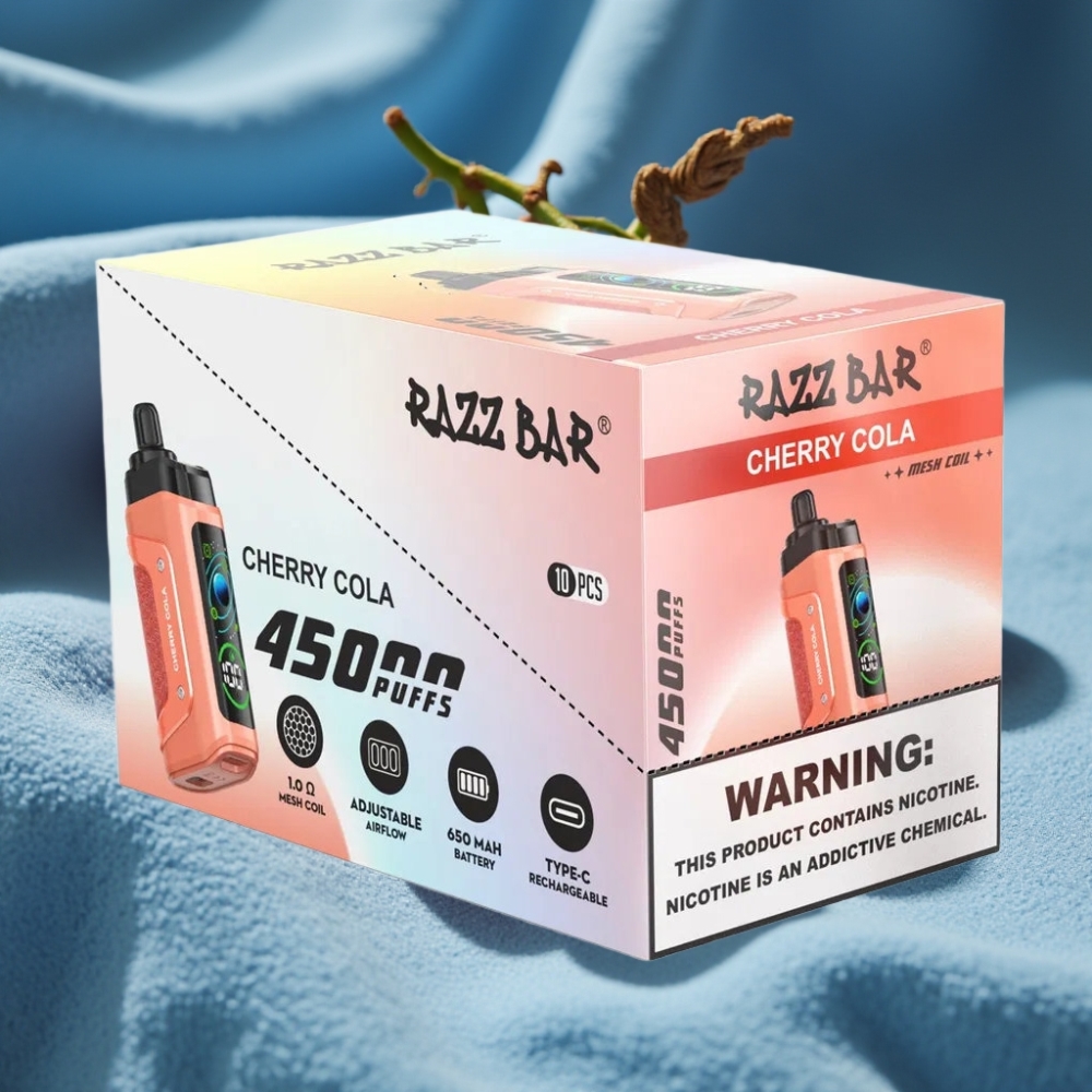 Razz Bar 45000 Puffs Disposable Vape Anh Đào Cola với Pin 650mAh