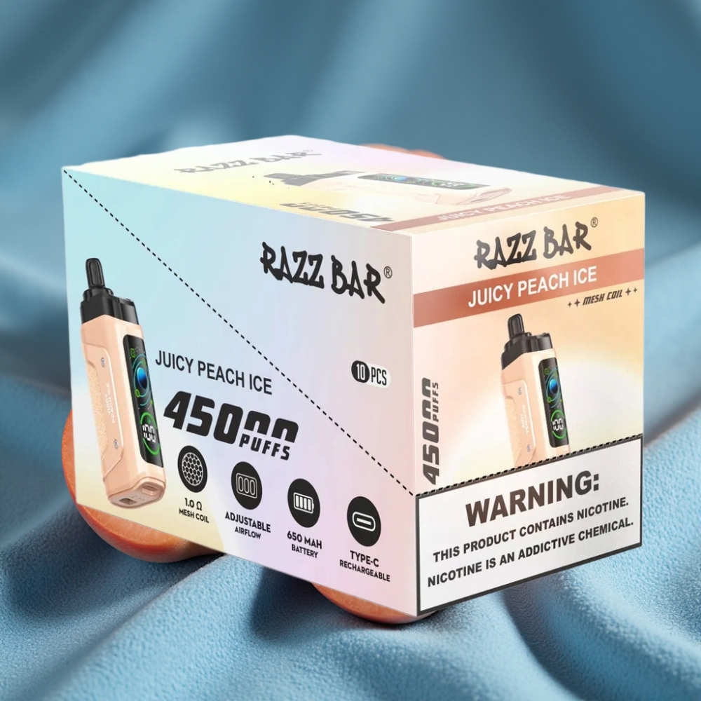 Razz Bar 45000 Puffs Disposable Vape Đào Tươi Mát Lạnh với Pin 650mAh