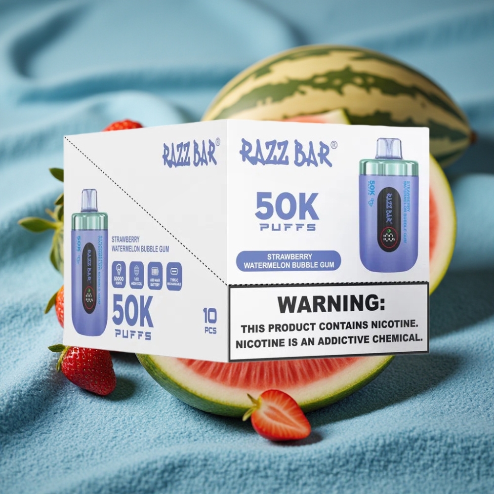 Razz Bar 50K Puffs Disposable Vape Dâu Dưa Hấu Kẹo Cao Su