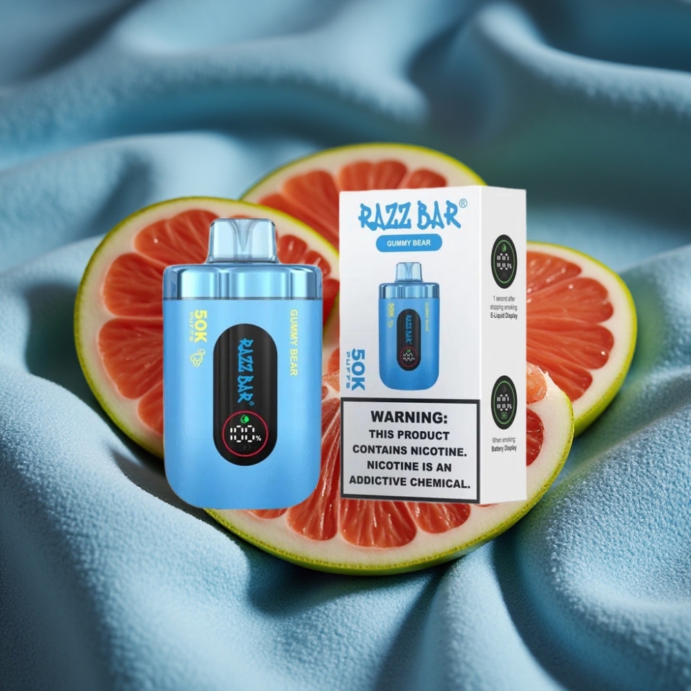 Razz Bar 50K Puffs Disposable Vape Gấu Dẻo 2% Nicotine 650 Mah