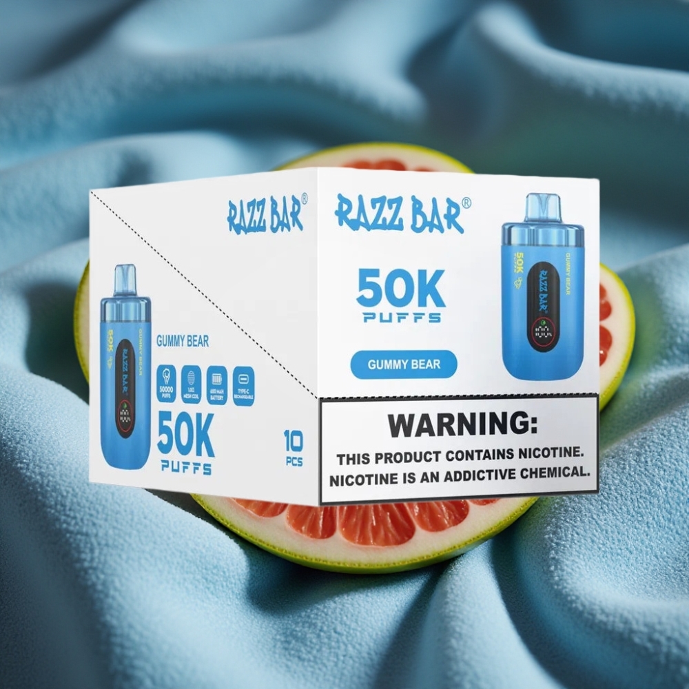 Razz Bar 50K Puffs Disposable Vape Gấu Dẻo 2% Nicotine 650 Mah