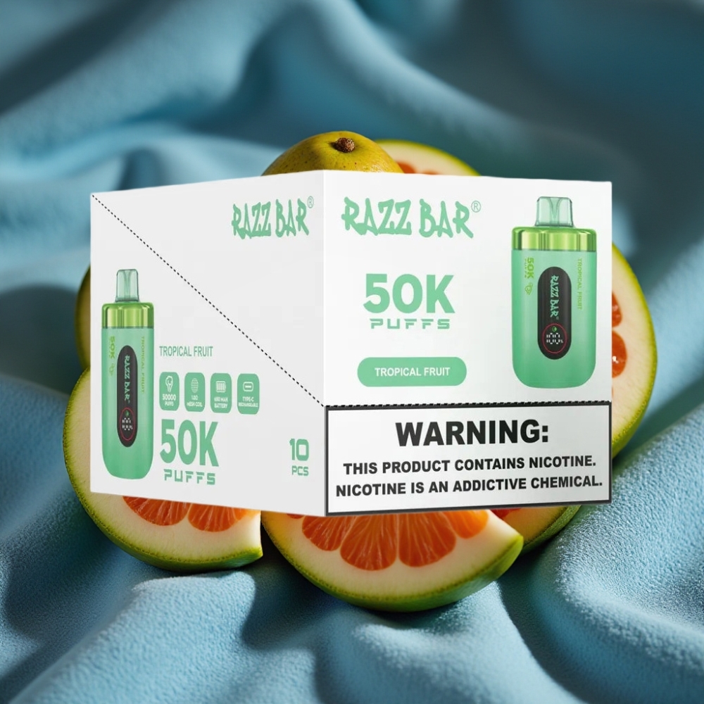Razz Bar 50K Puffs Disposable Vape Trái Cây Nhiệt Đới và Razz Bar 50K Puffs Disposable Vape